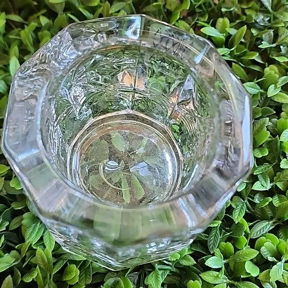 Vintage Mikasa Crystal Holiday Candleholder With Embossed Bells